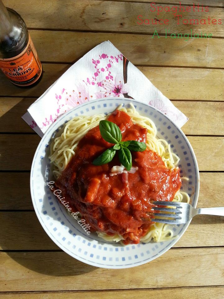 Spaghettis à la sauce tomate à l'anglaise